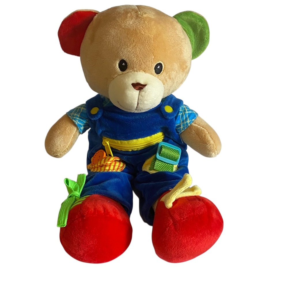 Linzy Toys Learn to‎ Dress Sensory Activity Teddy Bear Plush Educational 15"
